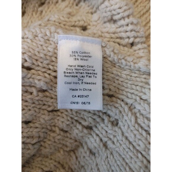 Lagenlook Vine & Leaf Pattern TALBOTS Pullover Crew Sweater SSplit WOOLBLEND XLP - Picture 4 of 9